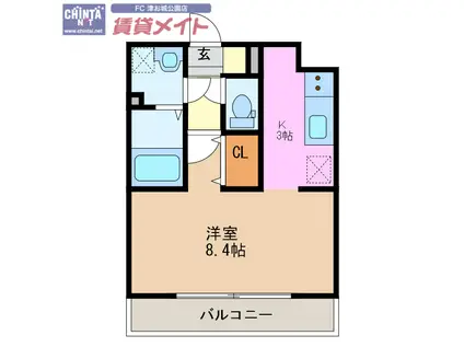 GRACIA江戸橋(1K/3階)の間取り写真