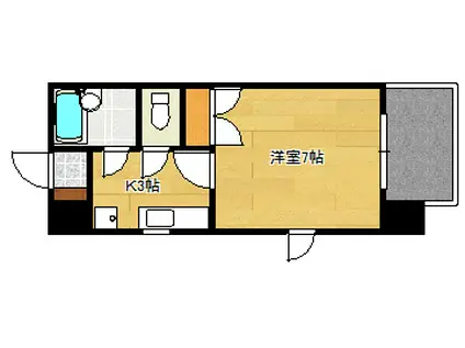 コンフォール三滝(1K/4階)の間取り写真