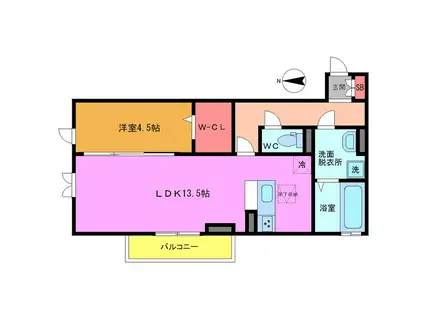 ＪＲ武蔵野線 船橋法典駅 徒歩11分 3階建 築7年(1LDK/2階)の間取り写真