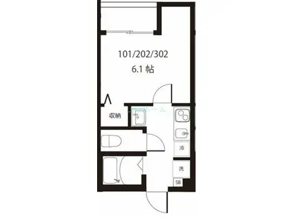 AVANTI市川(1K/2階)の間取り写真