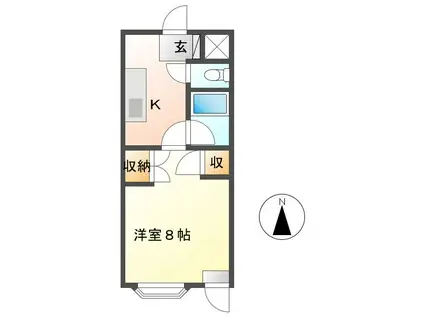 南町ニュータウン D棟(1K/1階)の間取り写真