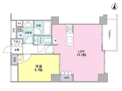 プレディアスタイル池上南イーストディアレンス池上南イースト(1LDK/7階)の間取り写真