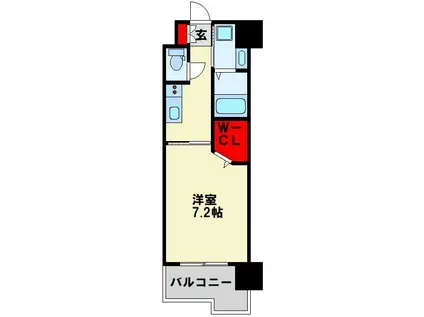 アルゴヴィラージュ工大前(1K/10階)の間取り写真