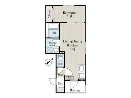 リブレメゾン西明石南町I(1LDK/2階)の間取り写真