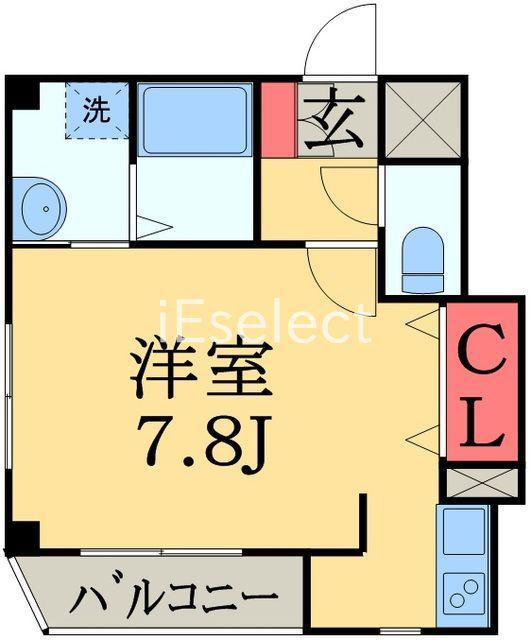ブライトヒルズ新宿(1K/3階)の間取り写真