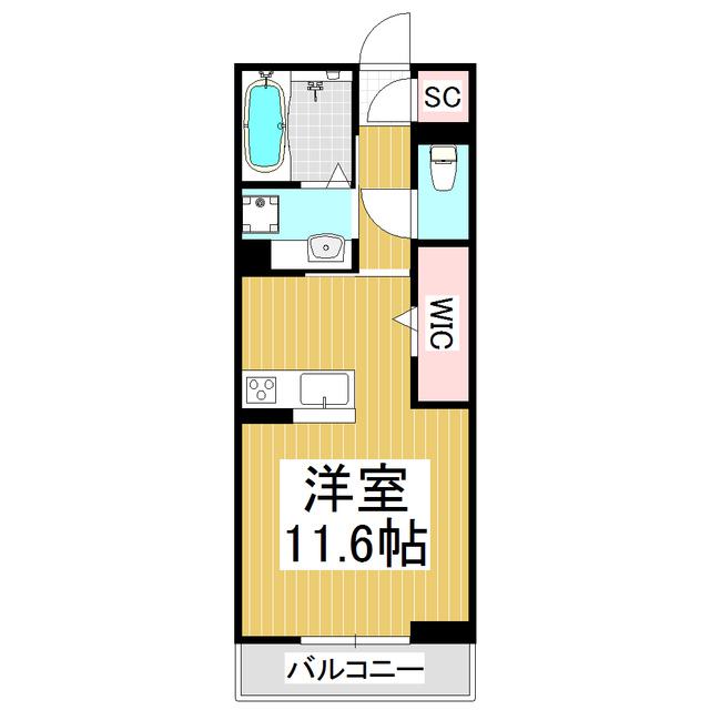 SOARE(ワンルーム/3階)の間取り写真
