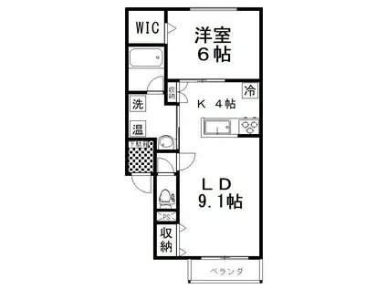 BUENA SUERTE (1LDK/1階)の間取り写真