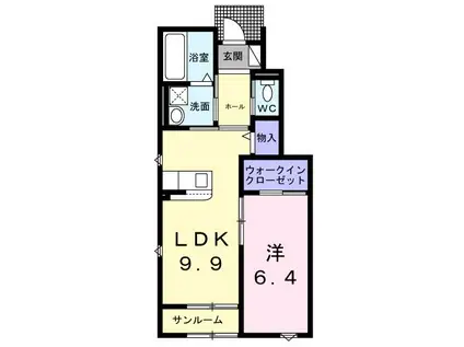 フォルトーナVII(1LDK/1階)の間取り写真