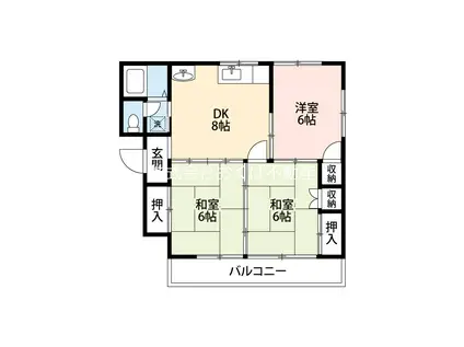 SUPREMEマンション(3DK/2階)の間取り写真
