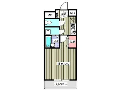ベンヴェヌート(1K/2階)の間取り写真