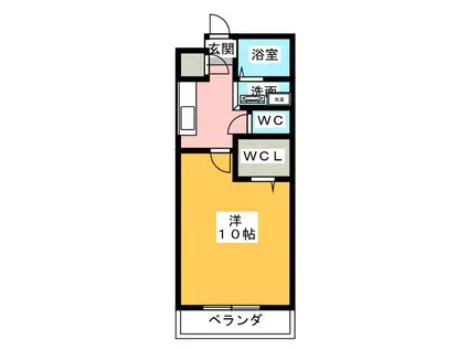 ロイヤルベル(1K/2階)の間取り写真