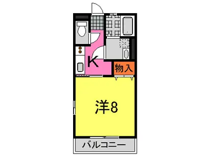 オレンジハイム(1K/2階)の間取り写真