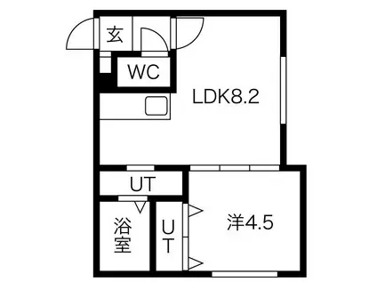 リヴィエールS10(1LDK/2階)の間取り写真