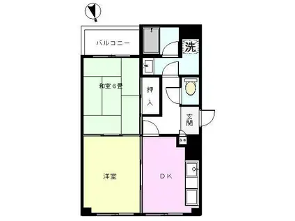 ブランニュー加山(2DK/2階)の間取り写真