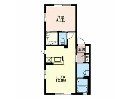 アムール・アイ(1LDK/1階)の間取り写真