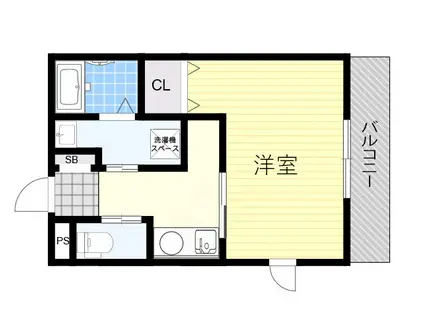 あべのカナタス(1K/3階)の間取り写真