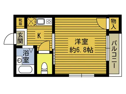 バウハウス山本(1K/1階)の間取り写真