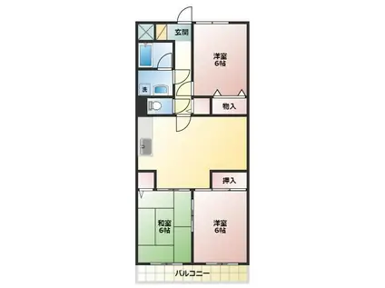 シャルムベルシー(3LDK/3階)の間取り写真