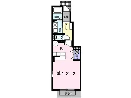 アルページュB(1K/1階)の間取り写真