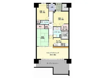 シティハウス上杉山通 504(3LDK/5階)の間取り写真