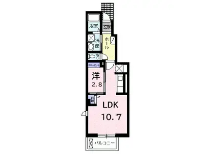 パークサイド・フジ(1LDK/1階)の間取り写真