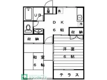 サマックス鶴ヶ峰(2DK/1階)の間取り写真