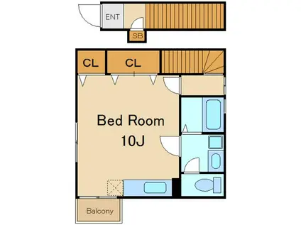 ローズコート和田(ワンルーム/2階)の間取り写真