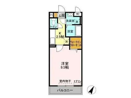 メルベーユ・ソフィア(1K/3階)の間取り写真