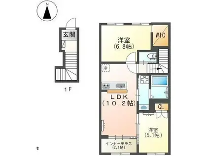 LAUGH TALE(2LDK/2階)の間取り写真
