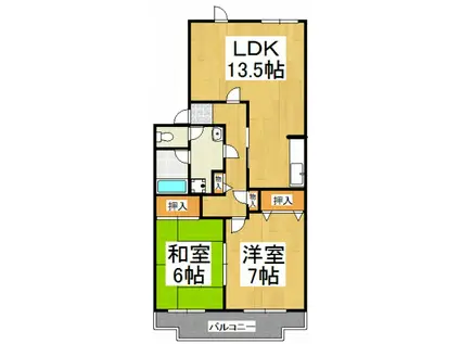 コーポレート中清戸一号棟(2LDK/2階)の間取り写真