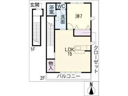 STADT ANKUM B(1LDK/2階)の間取り写真