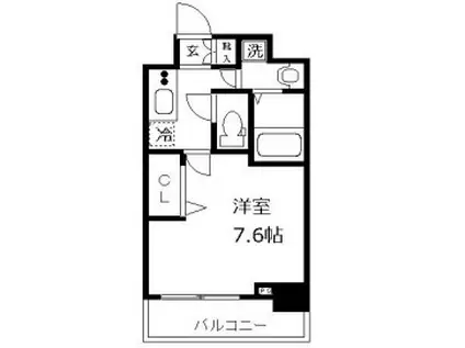 プレサンス新宿中落合メーディオ(1K/6階)の間取り写真