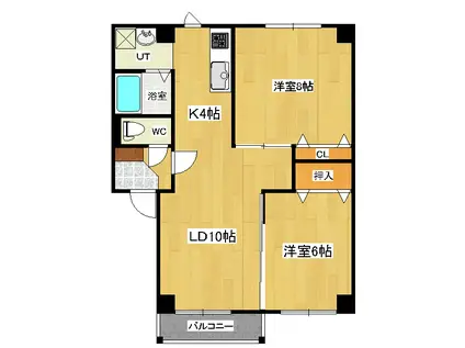 ココハウス(2LDK/3階)の間取り写真