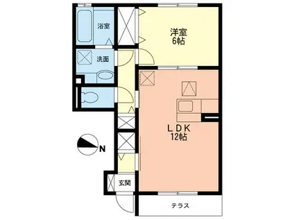 ルーチェソラーレ(1LDK/1階)の間取り写真