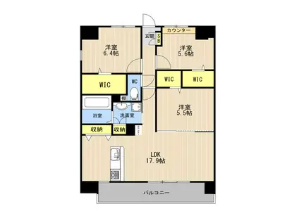 LIBTH光の森(3LDK/7階)の間取り写真