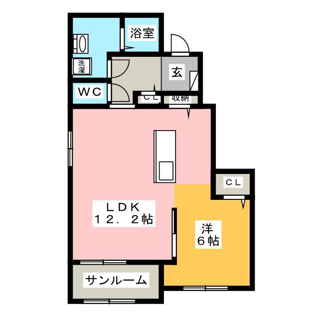 アロッジオ III番館(1LDK/1階)の間取り写真