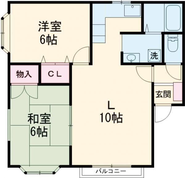 サンビレッジ大倉(2LDK/1階)の間取り写真