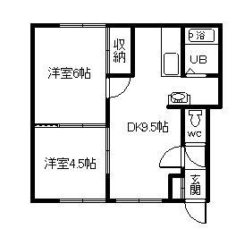 エンゼール1.1A(2DK/2階)の間取り写真