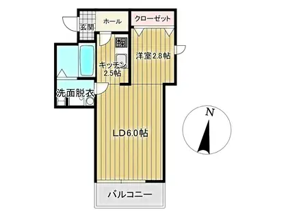 MERIDIAN利府加瀬弐番館(1LDK/2階)の間取り写真