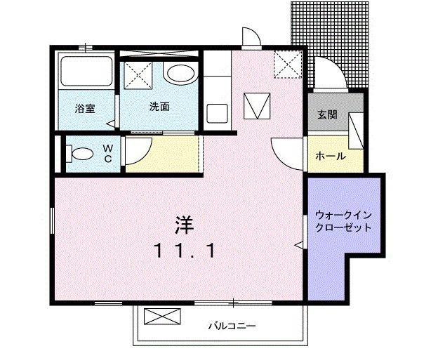 エトワール諏訪(1K/1階)の間取り写真
