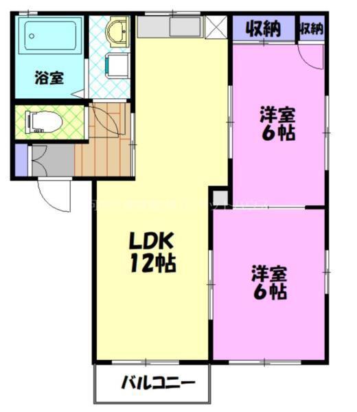 どれみふぁ荘 II(2LDK/2階)の間取り写真
