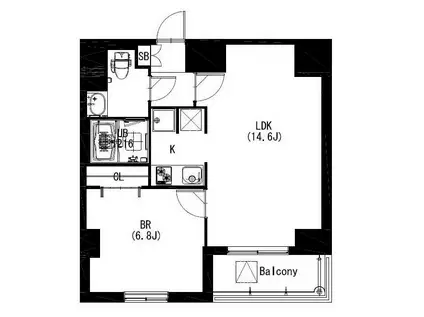 エスティメゾン戸越(1LDK/7階)の間取り写真