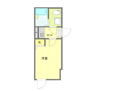 WELLBEING青砥I(1K/1階)の間取り写真