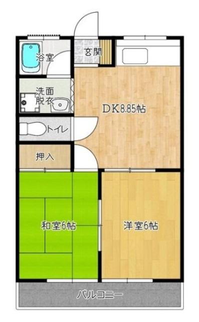駒崎ハイツ(2DK/1階)の間取り写真