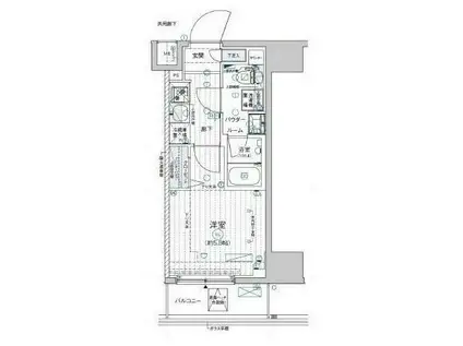 メインステージ横濱鶴見(1K/7階)の間取り写真