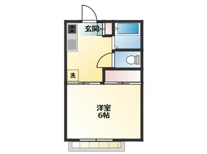 ユングハウゼ(1K/1階)の間取り写真