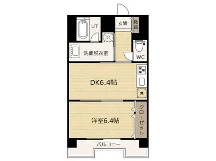 EVER GREEN 顕徳(1DK/5階)の間取り写真