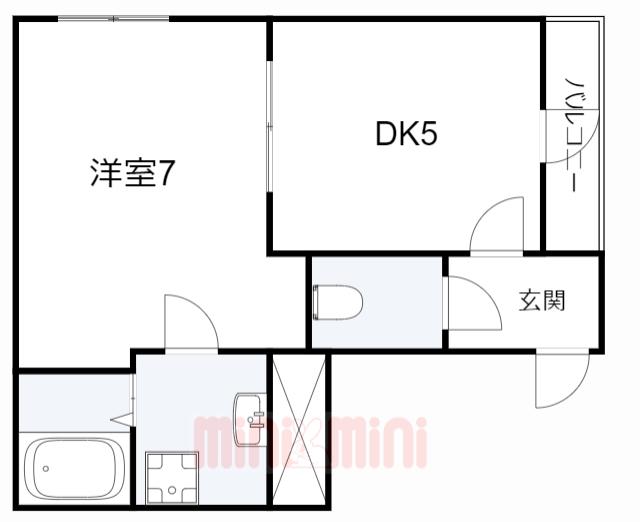 プラネットハイツKOBEII(1DK/2階)の間取り写真