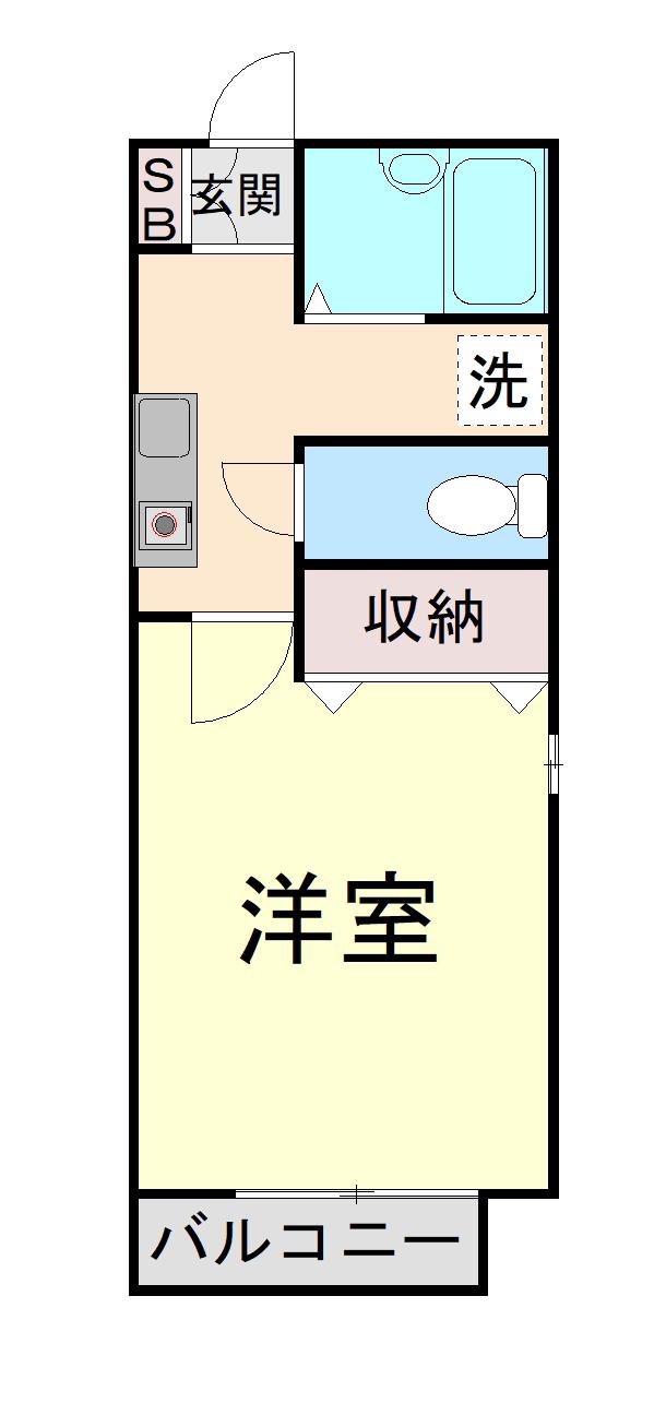 森のハイツ壱番館(1K/1階)の間取り写真