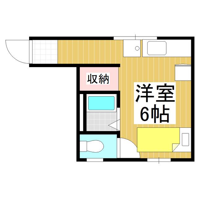 ハイツ入船(ワンルーム/1階)の間取り写真